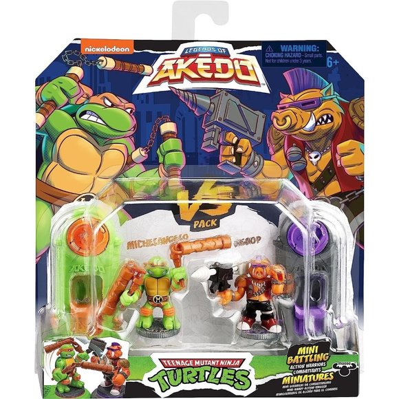 Legends Of Akedo Teenage Mutant Ninja Turtles Mini Michelangelo Vs Bebop - Picture 2 of 9